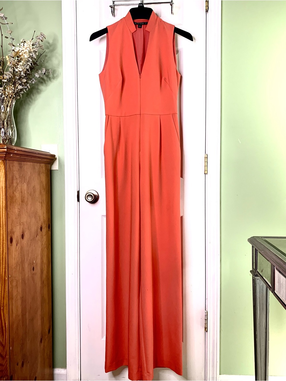 Black Halo Coral V-Neck Sleeveless Jumpsuit